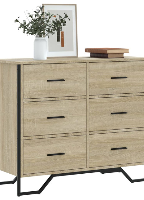 Ladekast 91x35,5x74,5 cm bewerkt hout sonoma eikenkleurig
