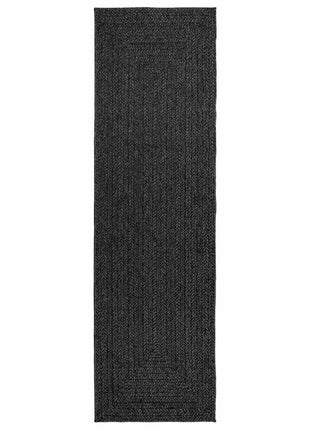 Vloerkleed ZIZUR binnen en buiten 80x250 cm jute look antraciet