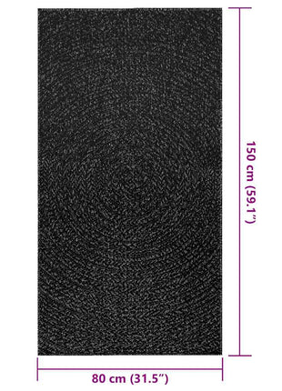 Vloerkleed ZIZUR binnen en buiten 80x150 cm jute look antraciet