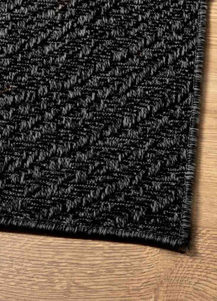 Vloerkleed ZIZUR binnen en buiten 80x200 cm jute look antraciet