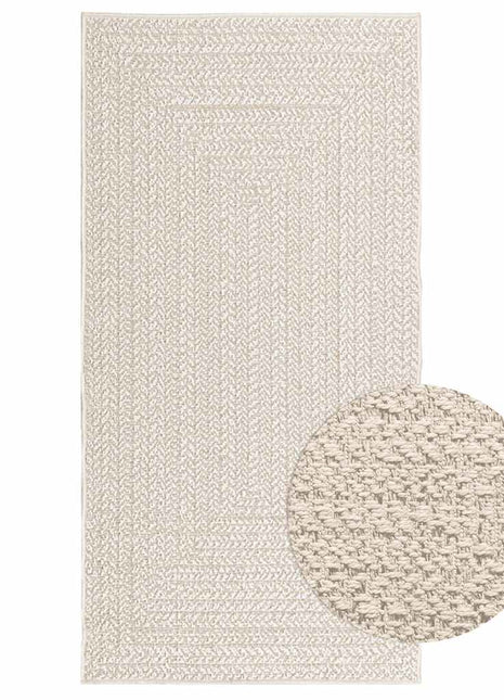 Vloerkleed ZIZUR room binnen en buiten 80x150 cm jute look