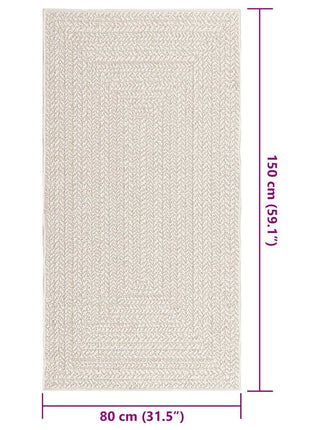 Vloerkleed ZIZUR room binnen en buiten 80x150 cm jute look