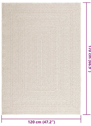 Vloerkleed ZIZUR room binnen en buiten 120x170 cm jute look