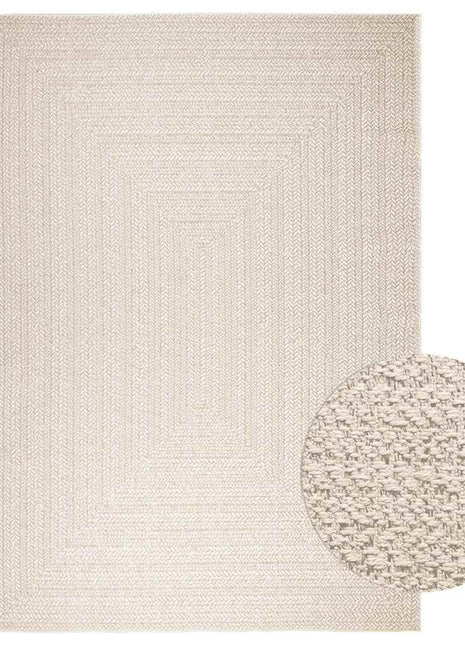 Vloerkleed ZIZUR room binnen en buiten 200x290 cm jute look