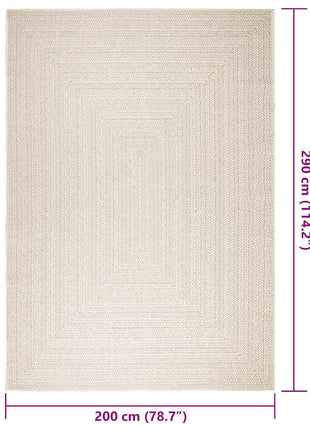 Vloerkleed ZIZUR room binnen en buiten 200x290 cm jute look