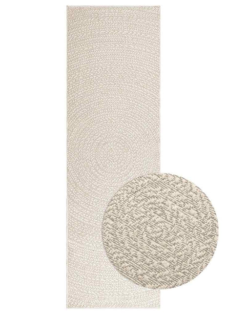 Vloerkleed ZIZUR room binnen en buiten 80x250 cm jute look