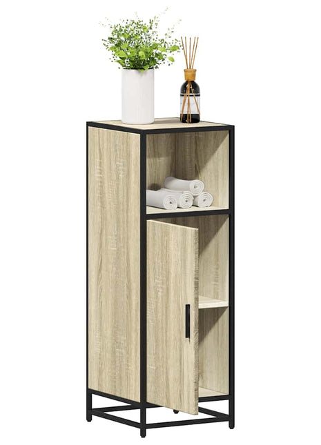Badkamerkast 35x37,5x100 cm bewerkt hout sonoma eikenkleurig