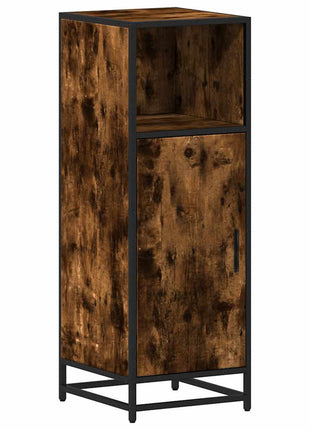 Badkamerkast 35x37,5x100 cm bewerkt hout gerookt eikenkleurig
