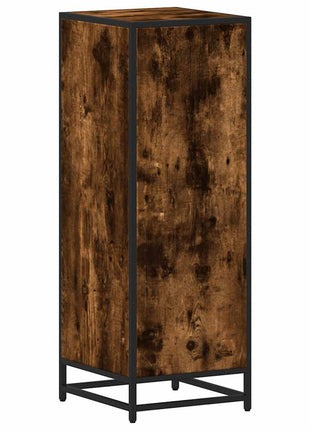 Badkamerkast 35x37,5x100 cm bewerkt hout gerookt eikenkleurig