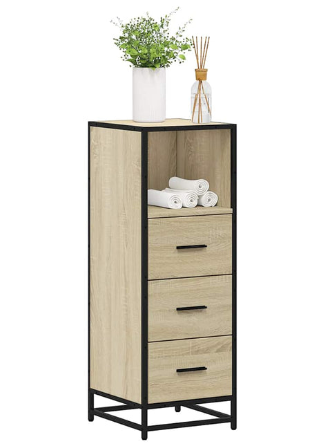 Badkamerkast 35x37,5x100 cm bewerkt hout sonoma eikenkleurig