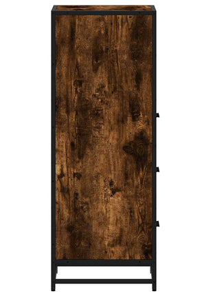 Badkamerkast 35x37,5x100 cm bewerkt hout gerookt eikenkleurig