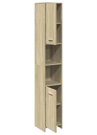 Badkamerkast 30x30x183,5 cm spaanplaat sonoma eikenkleurig