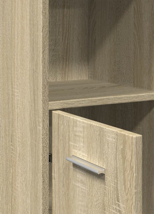 Badkamerkast 30x30x183,5 cm spaanplaat sonoma eikenkleurig