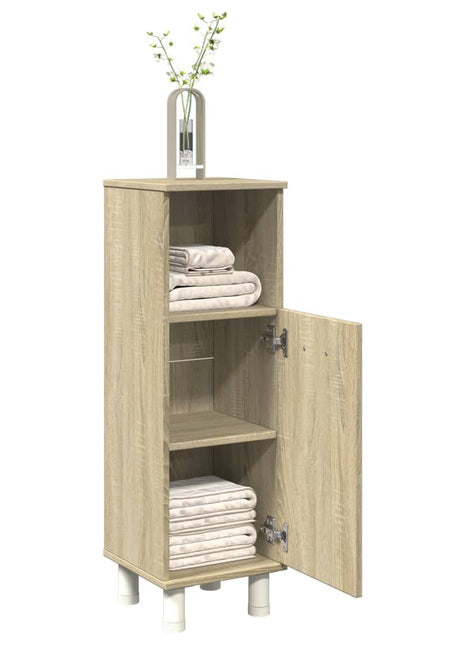Badkamerkast 30,5x30x95 cm bewerkt hout sonoma eikenkleurig