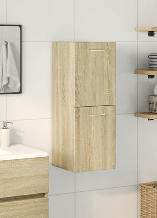 Badkamerkast 30x30x80 cm spaanplaat sonoma eikenkleurig