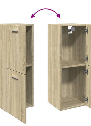 Badkamerkast 30x30x80 cm spaanplaat sonoma eikenkleurig