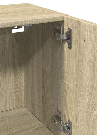 Badkamerkast 30x30x80 cm spaanplaat sonoma eikenkleurig