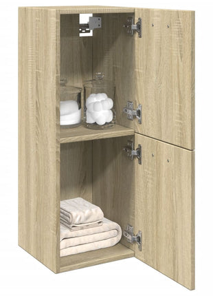 Badkamerkast 30x30x80 cm spaanplaat sonoma eikenkleurig