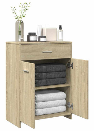 Badkamerkast 60x33x80 cm spaanplaat sonoma eikenkleurig