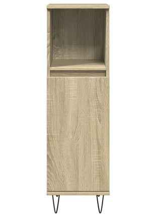 Badkamerkast 30x30x100 cm bewerkt hout sonoma eikenkleurig