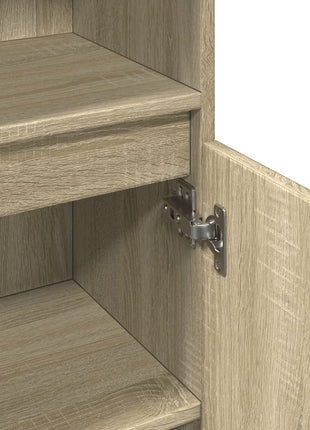 Badkamerkast 30x30x100 cm bewerkt hout sonoma eikenkleurig