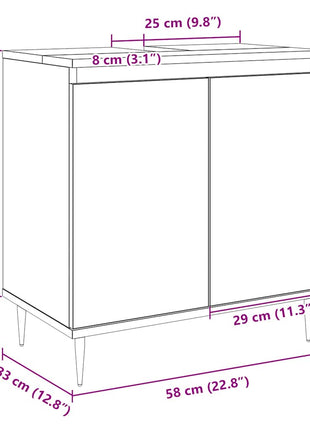 Badkamerkast 58x33x60 cm bewerkt hout sonoma eikenkleurig