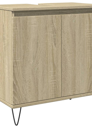 Badkamerkast 58x33x60 cm bewerkt hout sonoma eikenkleurig