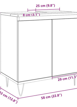 Badkamerkast 58x33x60 cm bewerkt hout sonoma eikenkleurig