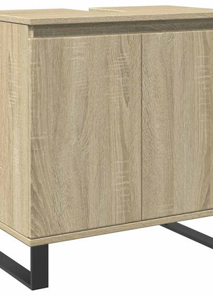 Badkamerkast 58x33x60 cm bewerkt hout sonoma eikenkleurig