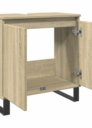 Badkamerkast 58x33x60 cm bewerkt hout sonoma eikenkleurig