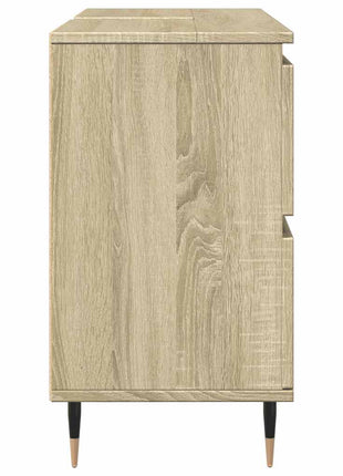 Badkamerkast 80x33x60 cm bewerkt hout sonoma eikenkleurig