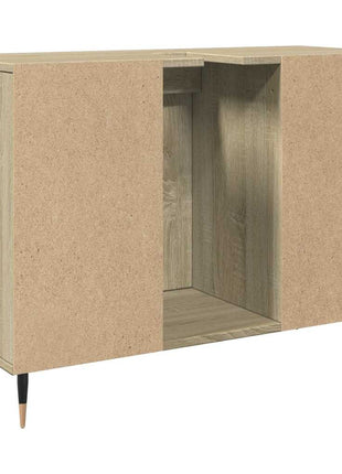 Badkamerkast 80x33x60 cm bewerkt hout sonoma eikenkleurig