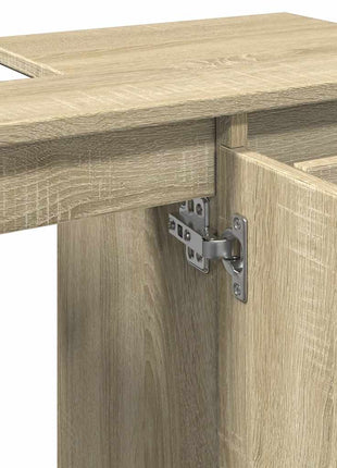 Badkamerkast 80x33x60 cm bewerkt hout sonoma eikenkleurig