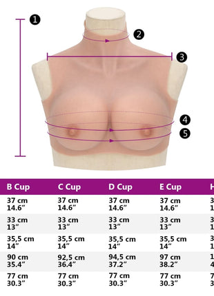 Borstprothese H-cup silicone naturel