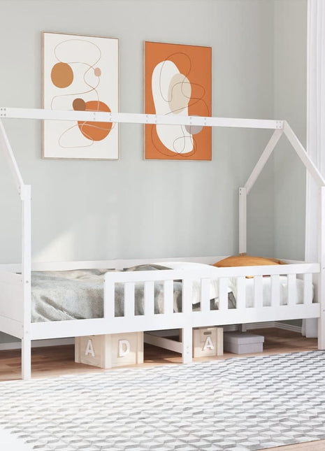 Bedhuis wit massief grenenhout 80x200 cm