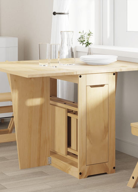 Eettafel Corona inklapbaar massief grenenhout wasbruin