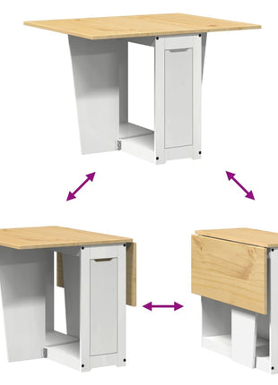 Eettafel Corona inklapbaar massief grenenhout wit
