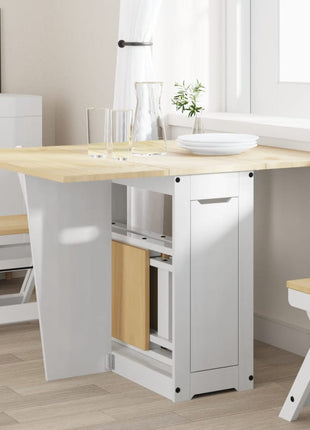 Eettafel Corona inklapbaar massief grenenhout wit