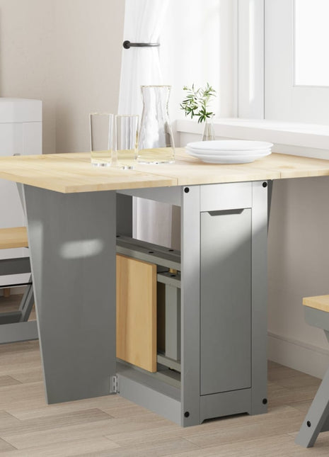Eettafel Corona inklapbaar massief grenenhout grijs