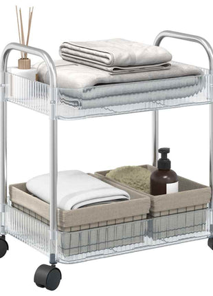 Opbergtrolley 2-laags 37x28x43,5 cm acryl transparant