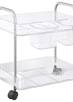 Opbergtrolley 2-laags 37x28x43,5 cm acryl transparant