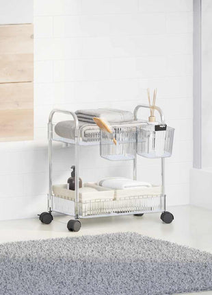 Opbergtrolley 2-laags 37x28x43,5 cm acryl transparant