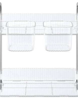 Opbergtrolley 2-laags 37x28x43,5 cm acryl transparant