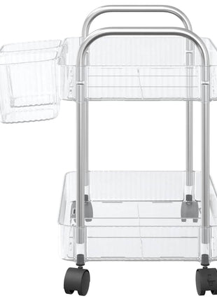 Opbergtrolley 2-laags 37x28x43,5 cm acryl transparant