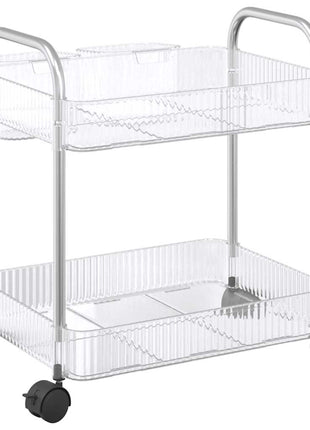 Opbergtrolley 2-laags 37x28x43,5 cm acryl transparant