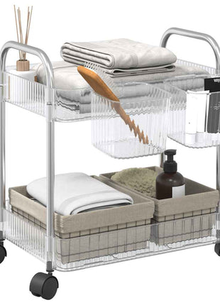 Opbergtrolley 2-laags 37x28x43,5 cm acryl transparant