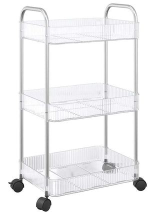 Opbergtrolley 3-laags 37x28x68 cm acryl transparant