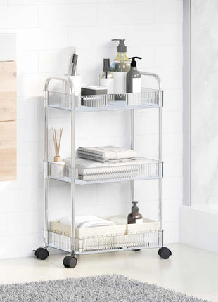 Opbergtrolley 3-laags 37x28x68 cm acryl transparant
