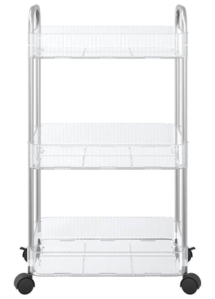 Opbergtrolley 3-laags 37x28x68 cm acryl transparant