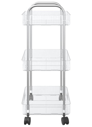 Opbergtrolley 3-laags 37x28x68 cm acryl transparant